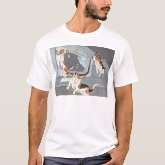 T-shirt Bassets sur la chemise de navette spatiale