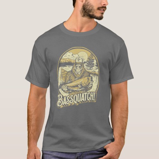 T-shirt Bassquatch ! Basse Pêcheur Sasquatch Funny Bigfoot (Devant)