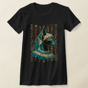 T-shirt Bastet, déesse chatte égyptienne - Art mosaïque