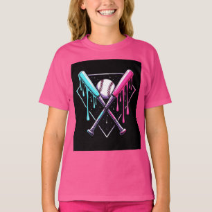 T-shirt Bat de baseball en goutte - Neon Splash Home Plate
