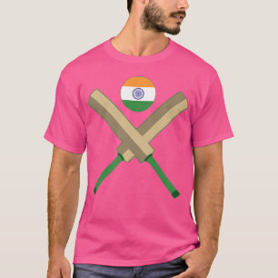 T-shirt Bat de cricket Ball Drapeau indien Cricket Inde Cr