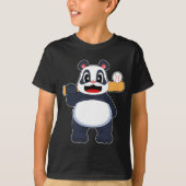 T-shirt Bataille de baseball de panda (Devant)