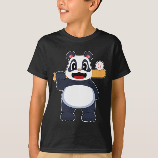T-shirt Bataille de baseball de panda (Devant)