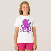 T-shirt Bataille de baseball de pieuvre (Devant entier)