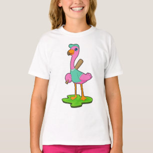 T-shirt Bataille de baseball Flamant rose