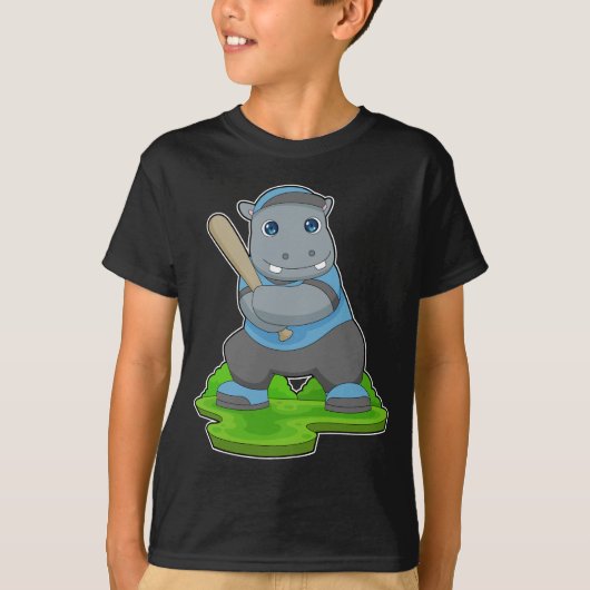 T-shirt Bataille de baseball hippo (Devant)