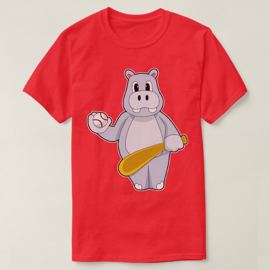 T-shirt Bataille de baseball hippo (Design devant)