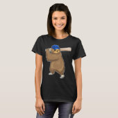 T-shirt Bataille de baseball Sloth (Devant entier)