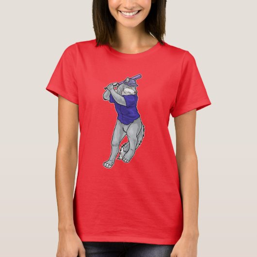 T-shirt Bataille de baseball Wolf (Devant)