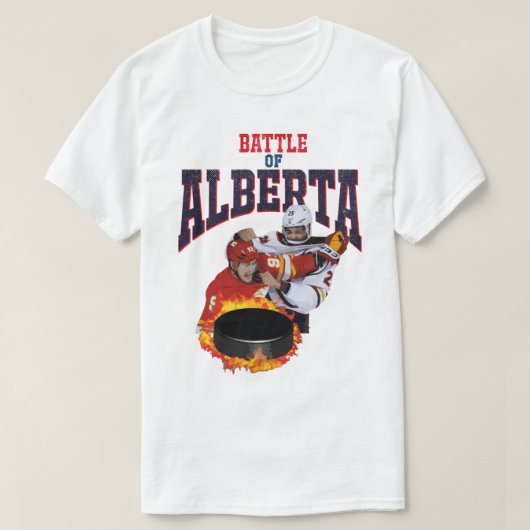 T-shirt Bataille De Hockey De L'Alberta (Design devant)