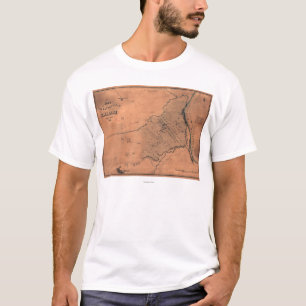 T-shirt Bataille de Shiloh - carte panoramique 5 de guerre
