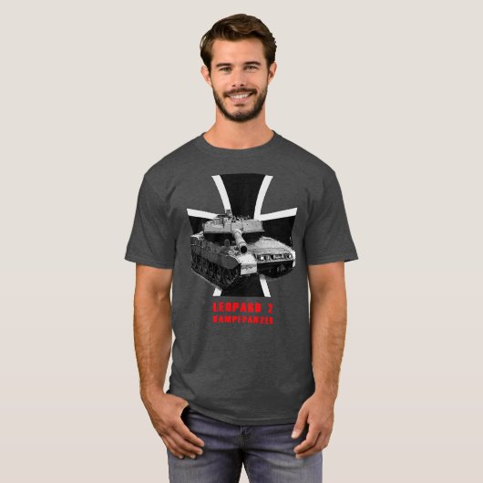 T-shirt Bataille Leopard 2 Bundeswehr Kampfpanzer (Devant entier)