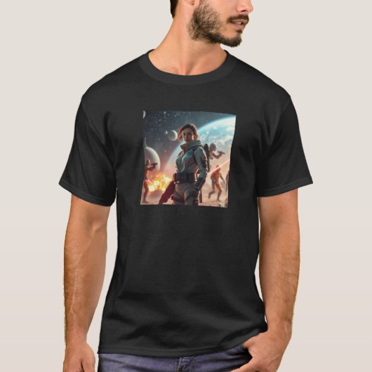 T-shirt Batailles de voyage spatial - Elsa Watten - Astrow (Devant)