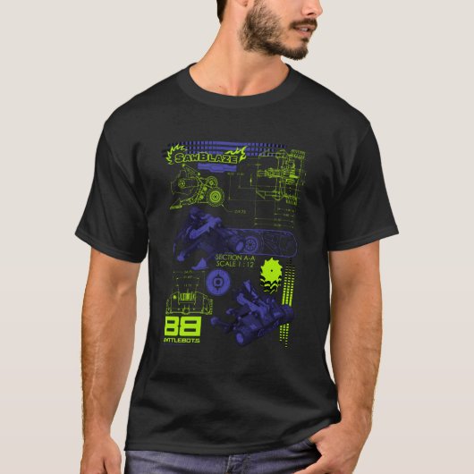 T-shirt Bataillons Sawblaze Schéma de bataille (Devant)