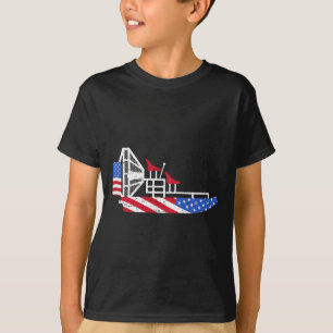T-shirt Bateau à air du 4 juillet Drapeau des États-Unis B