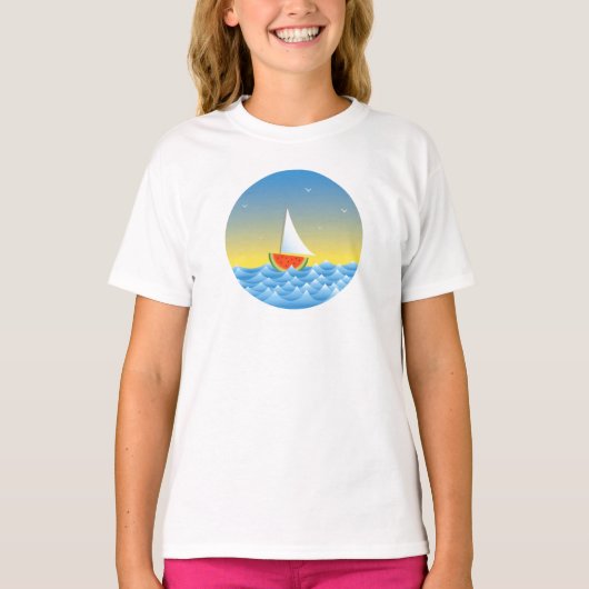 T-shirt Bateau à eau de pastèque (Devant)