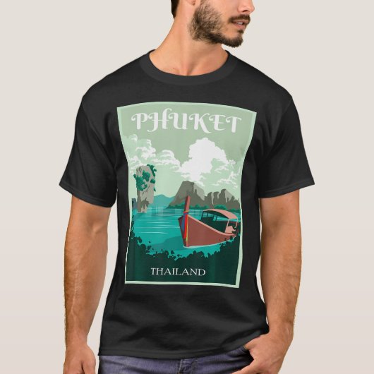 T-shirt Bateau à longue queue de Phuket Thaïlande Île Samu (Devant)