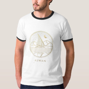 T-shirt Bateau à voile d'Assouan, ligne minimaliste - Nil
