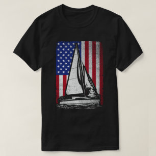 T-shirt Bateau à voile Pavillon américain patriotique Bate