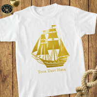 Bateau à voile personnalisé Faux Gold Nautical Tal