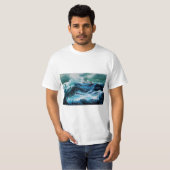 T-shirt Bateau dans la mer dans la tempête (Devant entier)