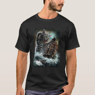 T-shirt Bateau de combat d'embuscade de chat tigré monstru