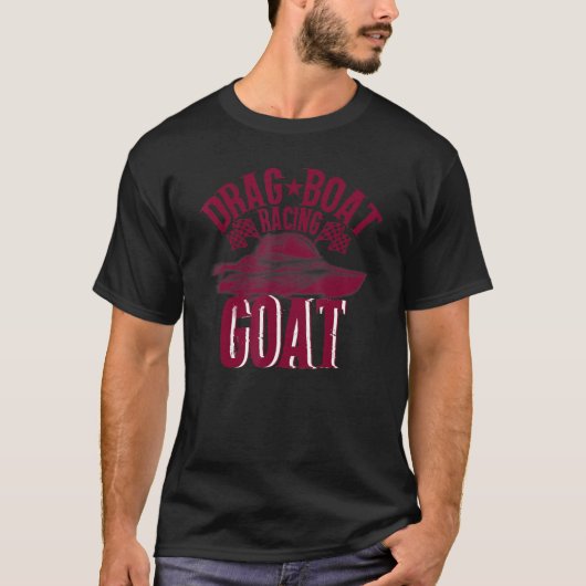 T-shirt Bateau de course de dragage GOAT Drapeaux de cour (Devant)