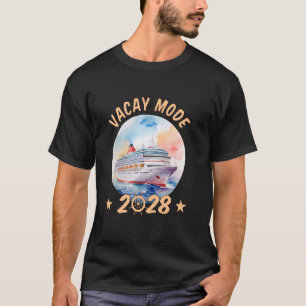 T-shirt Bateau de croisière à l'aquarelle Art Famille Vaca