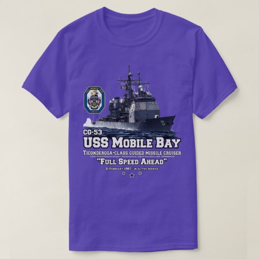 T-shirt Bateau de croisière de marine CG53 de la baie mobi (Design devant)