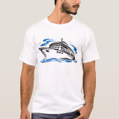 T-shirt Bateau de croisière sur les vagues océaniques Voya (Devant)