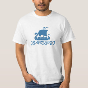 T-shirt Bateau de dragon - bleu