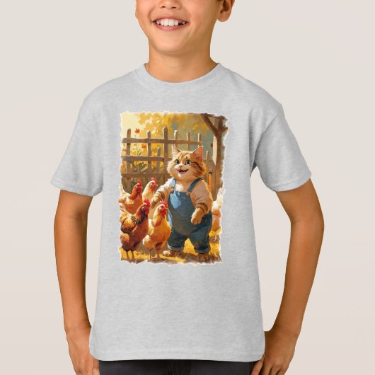 T-shirt Bateau de ferme avec poulets ! (Devant)