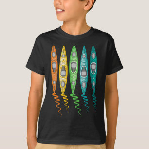T-shirt Bateau de kayak coloré Voyage en rivière extérieur