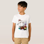 T-shirt Bateau de navigation de bande dessinée (Devant entier)