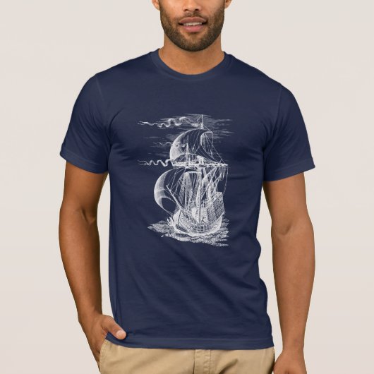 T-shirt Bateau de navigation vintage (Devant)