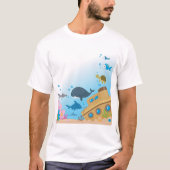 T-shirt Bateau Et Poisson Ensoleillés (Devant)
