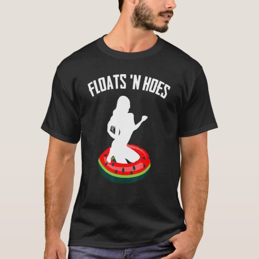 T-shirt Bateau Float Tubing River Floats n'Hoes (Devant)