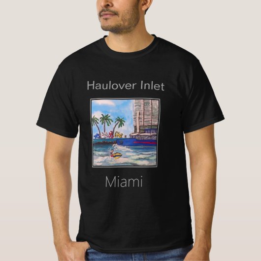 T-shirt Bateau, Jetski, Haulover Inlet, Miami, Floride (Devant)