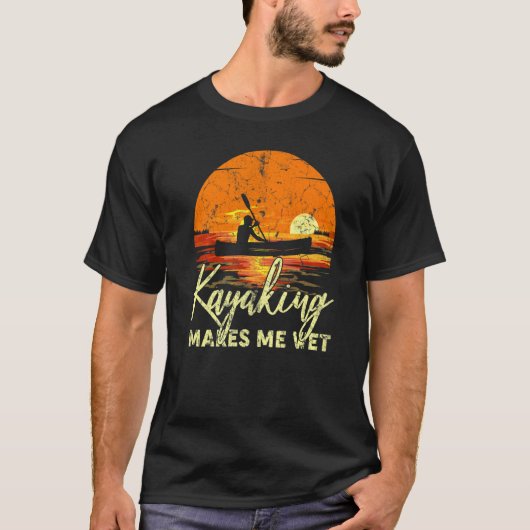 T-shirt Bateau Lac Retro Sunset Kayaking Me Rend Humide (Devant)