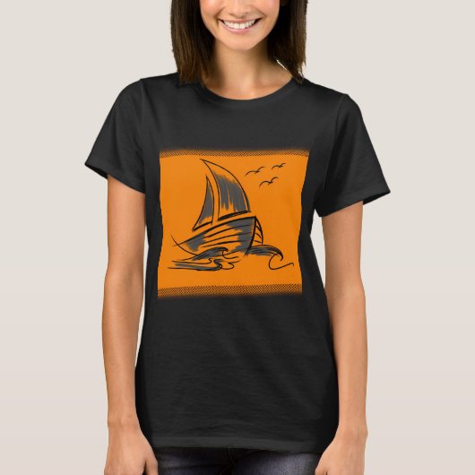 T-shirt bateau orange (Devant)