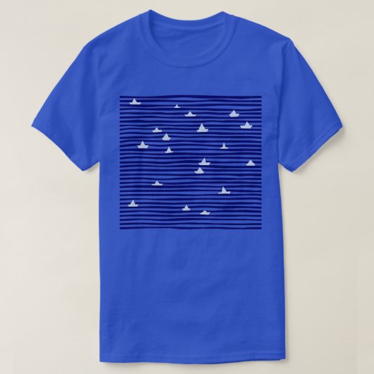 T-shirt Bateau Origami en mer (Design devant)