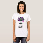 T-shirt Bateau papillon 2 violet et vert (Devant entier)