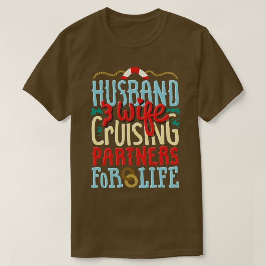 T-shirt Bateau Partenaires De Croisière Pour Mari De Vie E (Design devant)