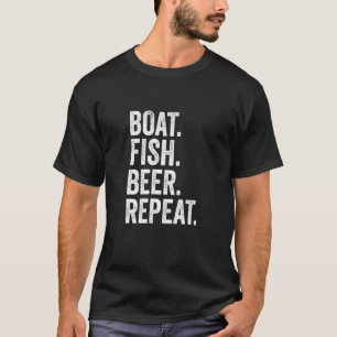 T-shirt Bateau Poisson Bière Répéter Boire Appât de Pêche