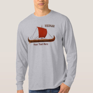 T-shirt Bateau viking à voile rouge II
