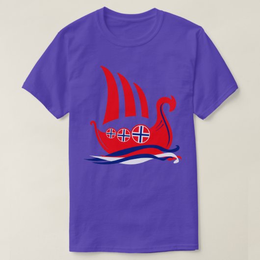 T-shirt Bateau viking Norvège (Design devant)