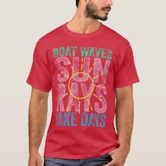 T-shirt Bateau Waves Sun Rays Lake Days les années 70 Rétr