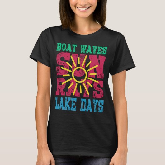 T-shirt Bateau Waves Sun Rays Lake Days les années 70 Rétr (Devant)