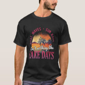 T-shirt Bateau Waves Sun Rays Lake Days Love Retro Summer (Devant)