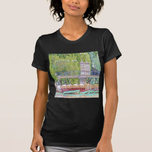 T-shirt Bateaux cygnes de Boston en crayon et filtre d'enc
